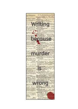 The Writing Because Murder is Wrong Bookmark