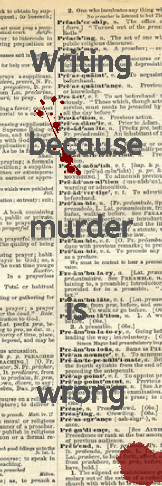 The Writing Because Murder is Wrong Bookmark